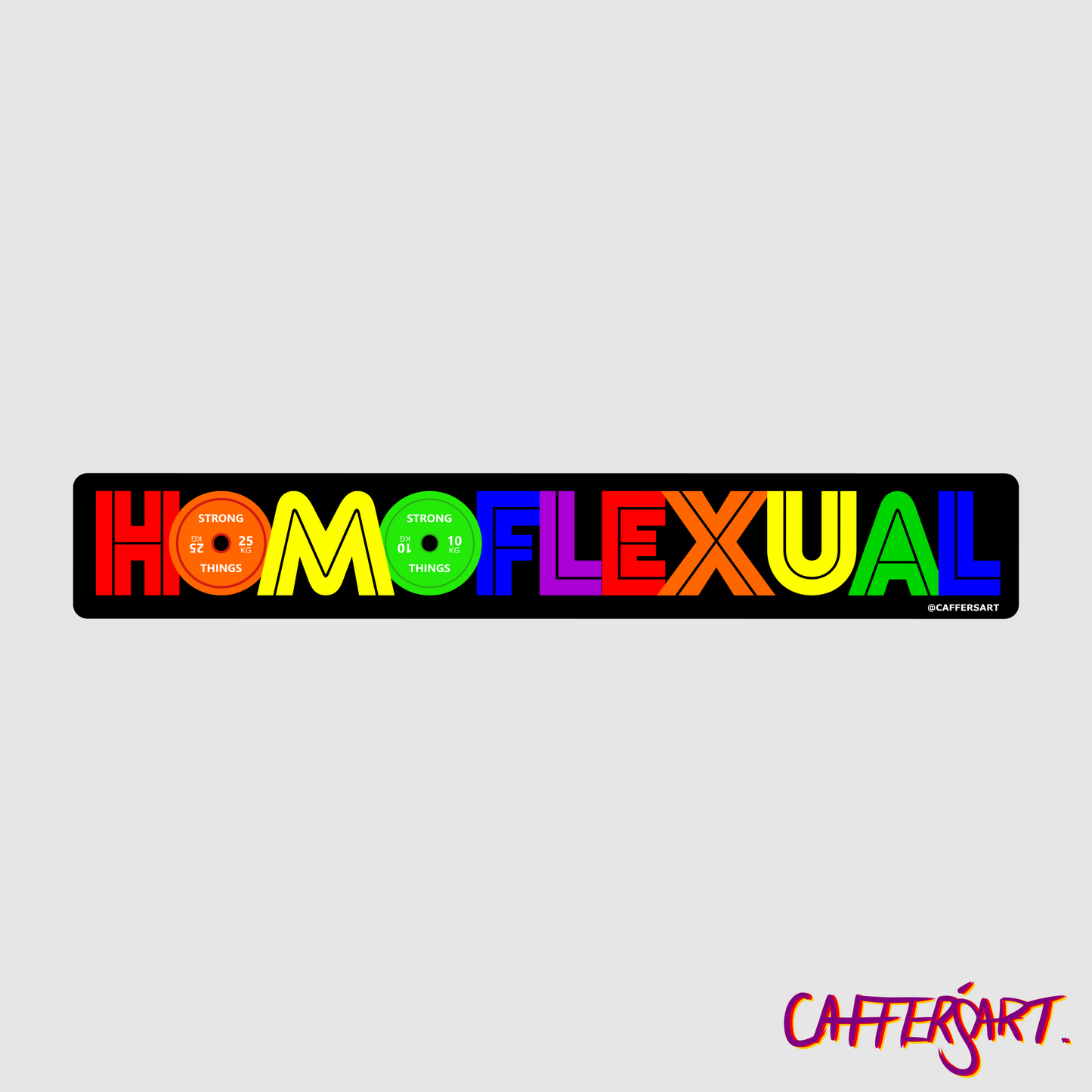 Homoflexual rainbow text sticker for the LGBTQ community