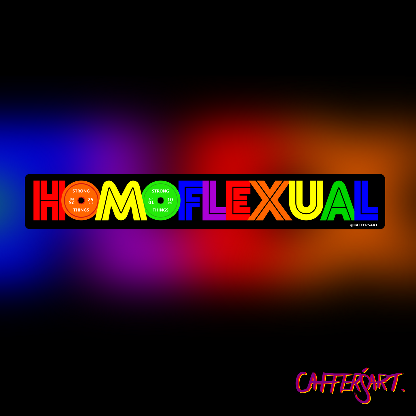 Homoflexual rainbow text sticker for the LGBTQ community